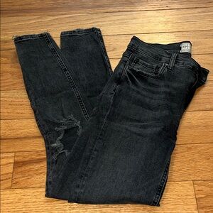 Free People Men's Distressed Black Skinny Jeans